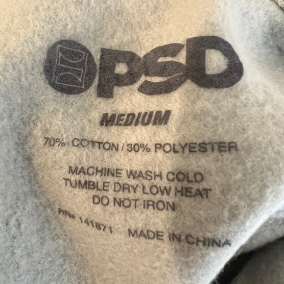 NWT PSD Mens Dusty Sage Hoodie Sweatshirt Green Pink Logo M Streetwear Clean - Picture 10 of 12